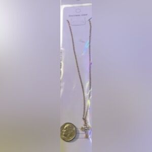 Stainless Steel Gold Cross Pendant Necklace - Elegant Women's Jewelry